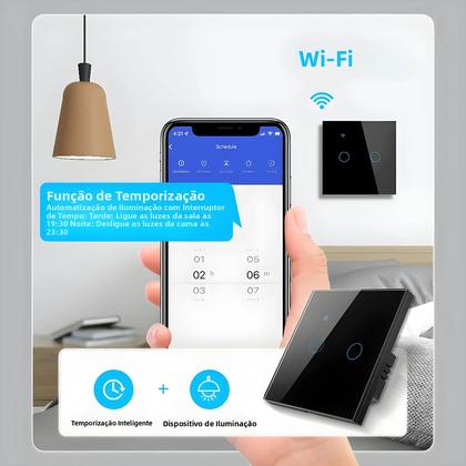 Imagem de Interruptor Touch WiFi Inteligente EU 1/2/3/4 Gang, Fio Neutro Necessário, Compatível Com Alexa E