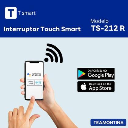 Imagem de Interruptor Touch Wifi Smart Ts-212r Alexa Google Tramontina