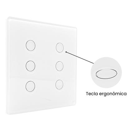 Imagem de Interruptor Touch Zigbee 4x4 6 Botões Branco Novadigital Business