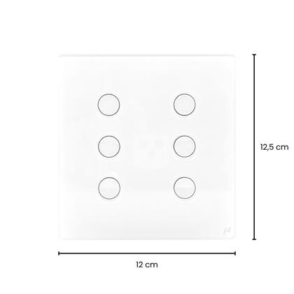Imagem de Interruptor Touch Zigbee 4x4 6 Botões Branco Novadigital Business