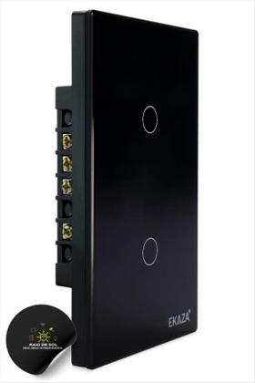 Imagem de Interruptor Touch Zigbee Inteligente Smart 2 Botões Ekaza