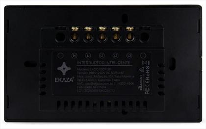 Imagem de Interruptor Touch Zigbee Inteligente Smart 3 Botões Ekaza