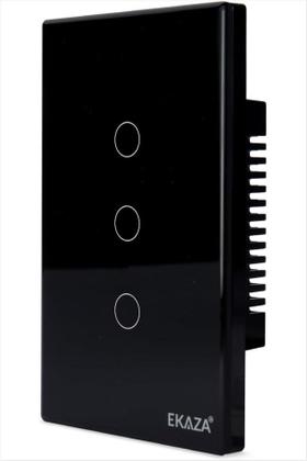 Imagem de Interruptor Touch Zigbee Inteligente Smart 3 Botões Ekaza