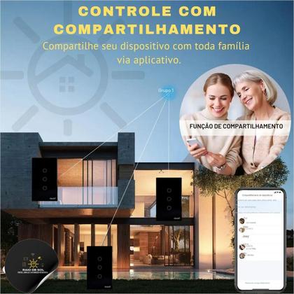 Imagem de Interruptor Touch Zigbee Inteligente Smart 3 Botões Ekaza