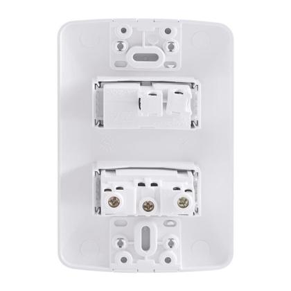 Imagem de Interruptor Tramontina Aria 1 Tecla Simples - Tomada 2P+T 10A com Placa Branco