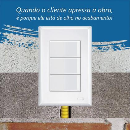 Imagem de Interruptor Triplo Simples 16a - Evidence Branco Kit C/3