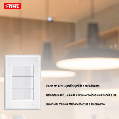 Imagem de Interruptor Triplo Simples 16a - Evidence Branco Kit C/3