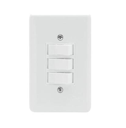 Imagem de Interruptor Triplo Simples 6A De Embutir Stylus Ilumi 2019