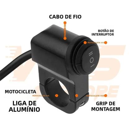 Imagem de Interruptor Universal À Prova d'Água Para Motocicleta, Interruptor Mini De Luz De Direção ON/OFF Com