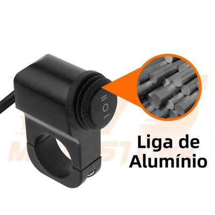 Imagem de Interruptor Universal À Prova d'Água Para Motocicleta, Interruptor Mini De Luz De Direção ON/OFF Com