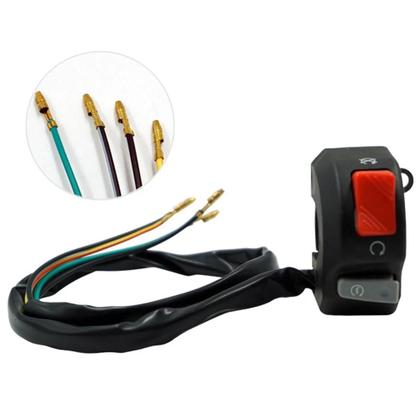 Imagem de Interruptor Universal Preto 12V Para Guidão De Moto Com Funções De Pisca, Farol De Neblina, Buzina,