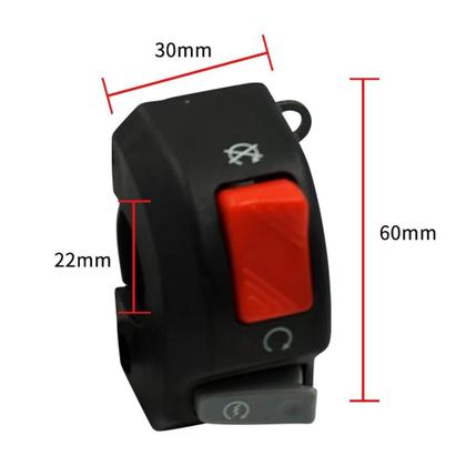 Imagem de Interruptor Universal Preto 12V Para Guidão De Moto Com Funções De Pisca, Farol De Neblina, Buzina,
