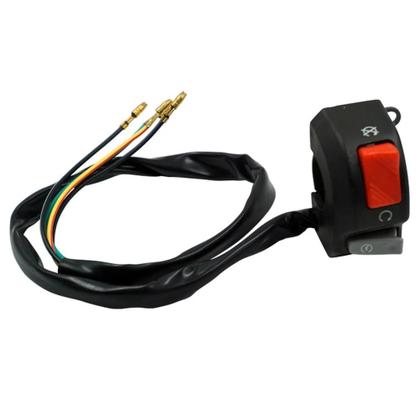 Imagem de Interruptor Universal Preto 12V Para Guidão De Moto Com Funções De Pisca, Farol De Neblina, Buzina,