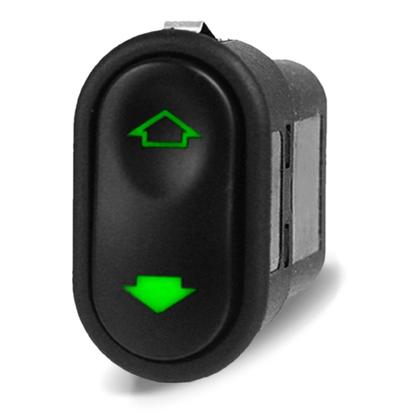 Imagem de Interruptor vidro eletrico universal console 4 pinos led verde