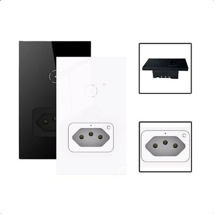 Imagem de Interruptor Wi-Fi Inteligente 1 Botão 1 Tomada Branco JWCOM