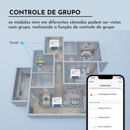 Imagem de Interruptor Wi-fi Mini 3 Canais Nova Digital Ms104b Tuya