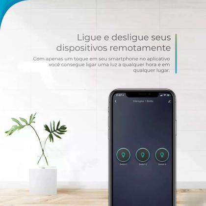 Imagem de Interruptor Wi-Fi Tecnologia Avançada Comando de voz para sua Casa Conectada Em Estoque