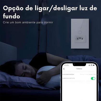 Imagem de Interruptor Wifi, Com Tomada, 2 Botões, Alexa/Google, Branco
