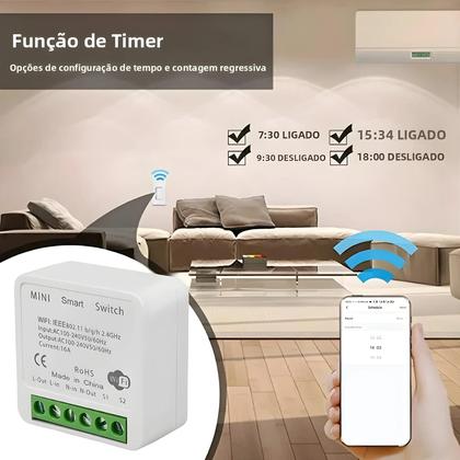 Imagem de Interruptor WiFi Inteligente 16A 20A Receptor De 433Mhz Controle Remoto Funciona Com Alexa E Google