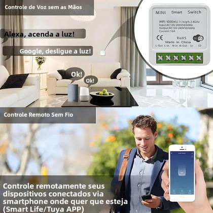 Imagem de Interruptor WiFi Inteligente 16A 20A Receptor De 433Mhz Controle Remoto Funciona Com Alexa E Google