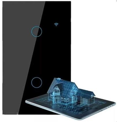 Imagem de Interruptor Wifi Inteligente 2 Botões Smart Touch Alexa Tuya