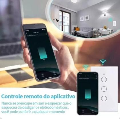 Imagem de Interruptor Wifi Inteligente 2 Botões Smart Touch Alexa Tuya