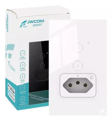 Imagem de Interruptor Wifi Inteligente 2 Botões Touch C/tomada Alexa BRANCO