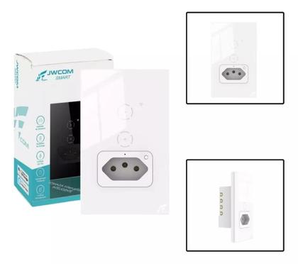 Imagem de Interruptor Wifi Inteligente 2 Botões Touch C/tomada Alexa BRANCO