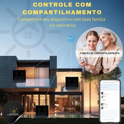 Imagem de Interruptor Wifi Inteligente 4 Botões e 2 Tomada Ekaza Preto