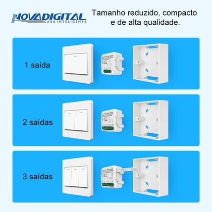Imagem de Interruptor Wifi Mini 3 Canais Novadigital Tuya