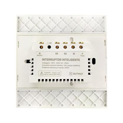 Imagem de Interruptor Wifi Outmat 3 Touch 4X4 Acenda E Apague Pelo Cel