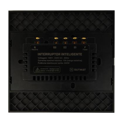 Imagem de Interruptor Wifi Outmat Touch 3 Teclas 4X4 Alexa Celular