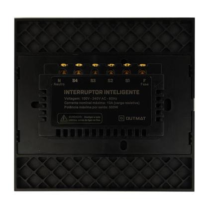 Imagem de Interruptor Wifi Outmat Touch 4 Teclas 4X4 Cel