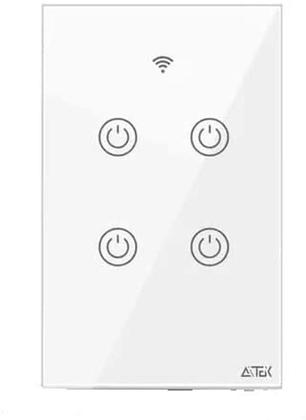 Imagem de Interruptor Wifi Remoto Inteligente Wireless 4 Botões Touch