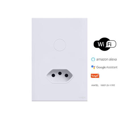 Imagem de Interruptor WiFi Touch 1 Botão Tomada 20A Alexa Branco Tuya