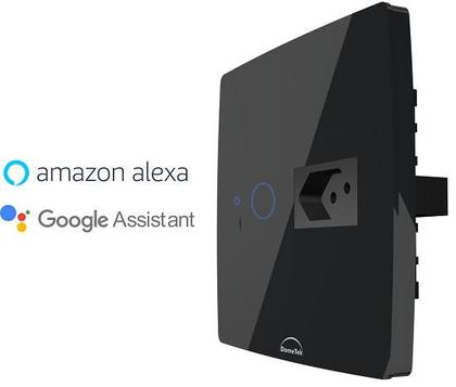 Imagem de Interruptor Wifi Touch 1 Botão + Tomada 20A Inteligente 4x4 Preto