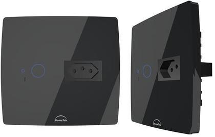 Imagem de Interruptor Wifi Touch 1 Botão + Tomada 20A Inteligente 4x4 Preto