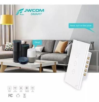 Imagem de Interruptor Wifi Touch 1 Botão Tuya Alexa Sem Neutro Rf433