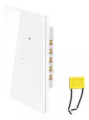 Imagem de Interruptor Wifi Touch 1 Botão Tuya Alexa Sem Neutro Rf433