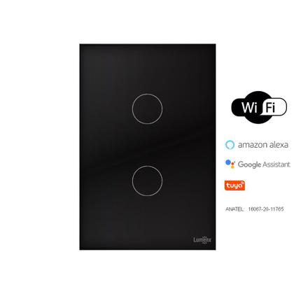 Imagem de Interruptor WiFi Touch Inteligente 2 Botões Alexa Pr Tuya