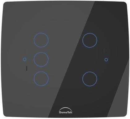 Imagem de Interruptor WiFi Touch Inteligente 4x4 5 Botões Alexa Preto