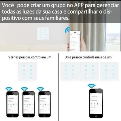 Imagem de Interruptor Zigbee 8 Botões Touch Tuya Google Alexa (Branco)