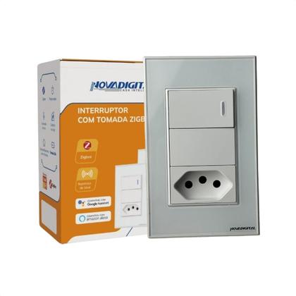 Imagem de Interruptor Zigbee Com Tomada 20A 1 Tecla Física 4X2 Branco