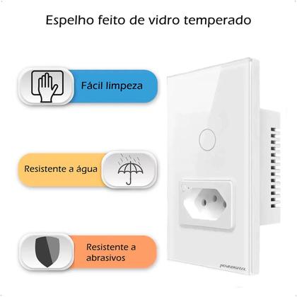 Imagem de Interruptor Zigbee Intelig Touch 1 Botão Tomada 4X2 - Branco