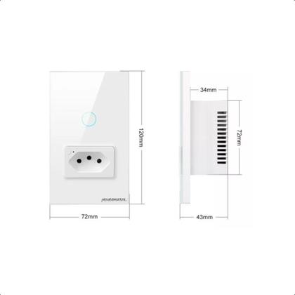 Imagem de Interruptor Zigbee Intelig Touch 1 Botão Tomada 4X2 - Branco