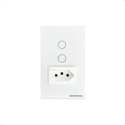 Imagem de Interruptor Zigbee Intelig Touch 2Botões Tomada 4X2 - Branco