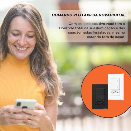 Imagem de Interruptor Zigbee Inteligente 1 Botão Físico Tomada Branco Nova Digital