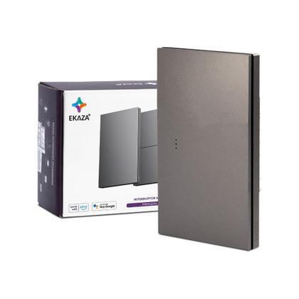 Imagem de Interruptor Zigbee Inteligente Alexa 1, 2 e 3 Botões Cinza Mercúrio Lite Tecla Física Tuya