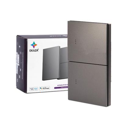 Imagem de Interruptor Zigbee Inteligente Alexa 1, 2 e 3 Botões Cinza Mercúrio Lite Tecla Física Tuya