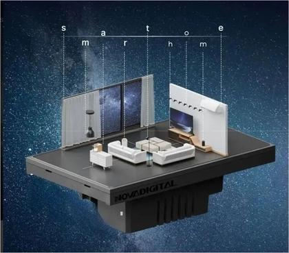 Imagem de Interruptor Zigbee Novadigital 1 Botão Topázio Preto - I12